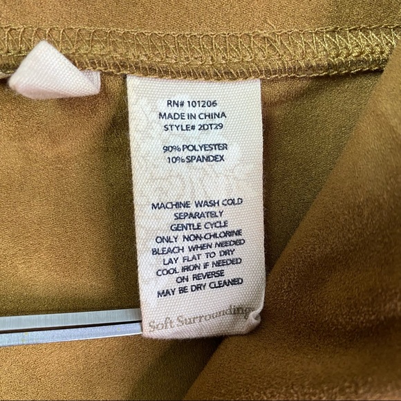 Soft Surroundings Camel Tan Faux Suede Leggings LG - Picture 7 of 7